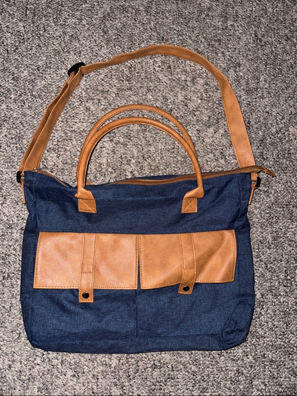 👙AARP Classic Courier Navy Canvas Adjustable Lightweight Tote Bag